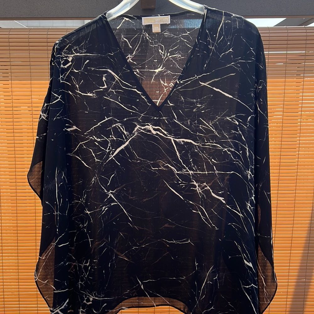 michael kors sheer poncho top